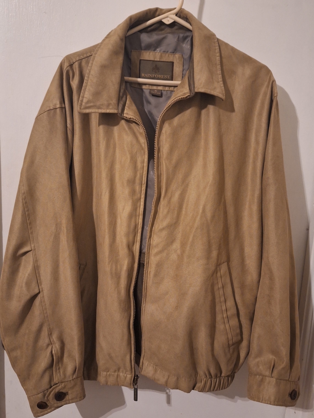 RAINFOREST Men’s Beige Bomber Jacket